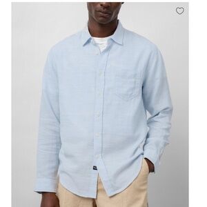 Rails Wyatt Shirt Oxford - size L long sleeve button down shirt 100% cotton blue